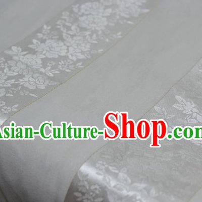 Asian Chinese Fabric Traditional Pattern Design White Brocade Fabric Chinese Costume Silk Fabric Material