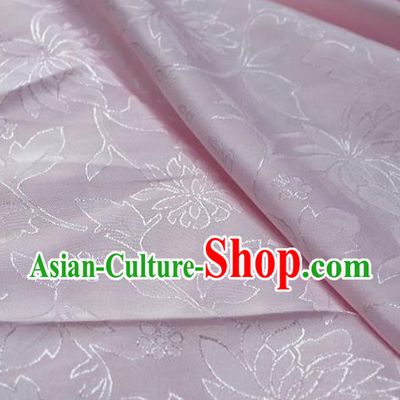 Asian Chinese Fabric Traditional Lotus Pattern Design Pink Brocade Fabric Chinese Costume Silk Fabric Material