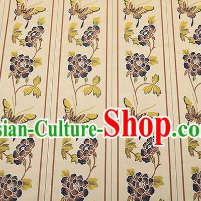 Asian Chinese Brocade Fabric Traditional Purple Butterfly Pattern Design Satin Cushion Silk Fabric Material