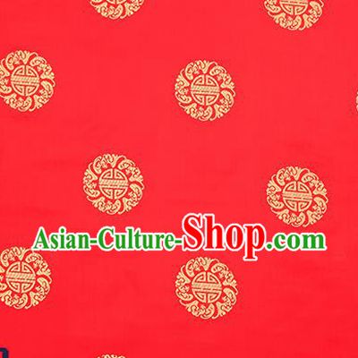 Traditional Chinese Red Brocade Fabric Asian Pattern Design Satin Cushion Silk Fabric Material