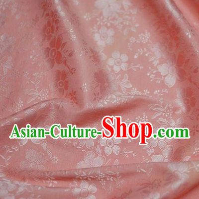 Asian Chinese Fabric Traditional Sakura Pattern Design Pink Brocade Fabric Chinese Costume Silk Fabric Material