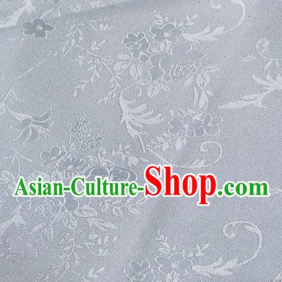 Asian Chinese Fabric Traditional Peony Pattern Design White Brocade Fabric Chinese Costume Silk Fabric Material