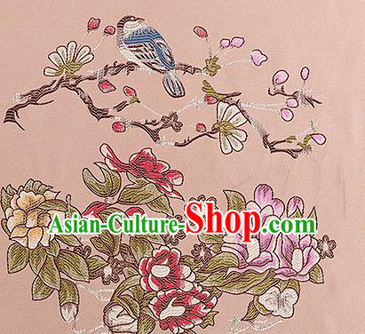 Chinese Traditional Flower Silk Fabric Brocade Embroidered Fabric Dress Material Chinese Traditional Flower Silk Fabric Brocade Embroidered Fabric Dress Material