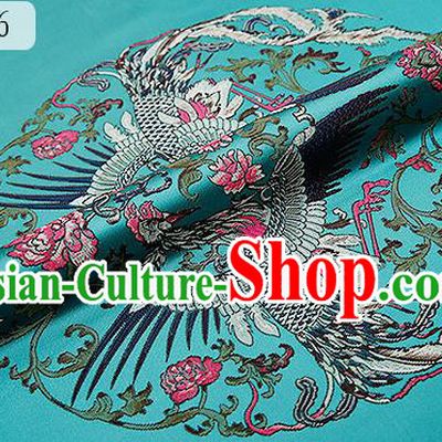 Traditional Chinese Green Brocade Drapery Classical Phoenix Pattern Design Satin Cushion Silk Fabric Material