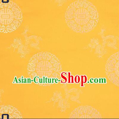 Traditional Chinese Golden Brocade Drapery Classical Dragon Pattern Design Satin Cushion Silk Fabric Material