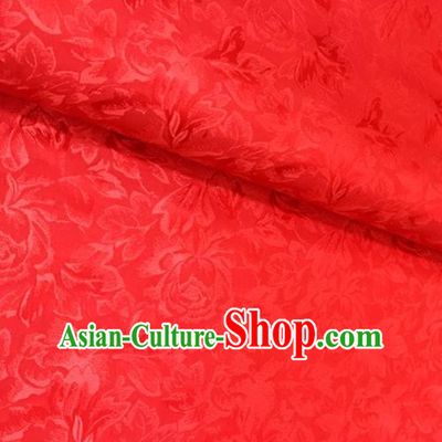 Traditional Chinese Red Brocade Drapery Classical Peony Pattern Design Satin Cushion Silk Fabric Material