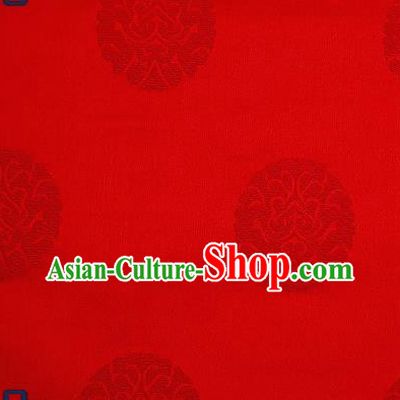 Traditional Chinese Brocade Drapery Classical Pattern Design Red Satin Qipao Silk Fabric Material