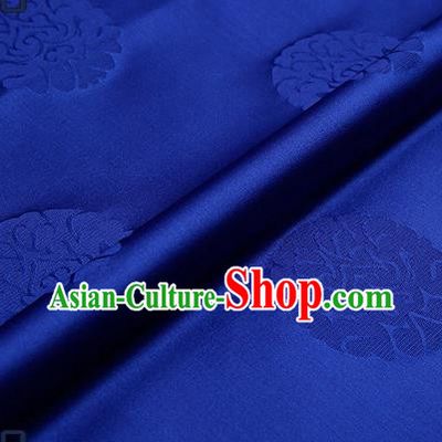 Traditional Chinese Brocade Drapery Classical Pattern Design Royalblue Satin Qipao Silk Fabric Material