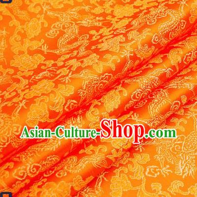 Traditional Chinese Golden Satin Brocade Drapery Classical Dragons Pattern Design Qipao Silk Fabric Material