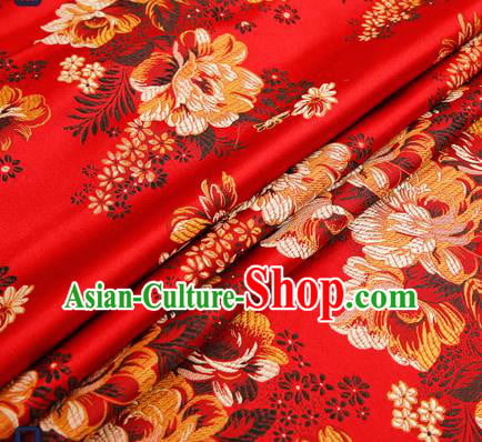 Chinese Traditional Flower Silk Fabric Brocade Embroidered Fabric Dress Material Chinese Traditional Flower Silk Fabric Brocade Embroidered Fabric Dress Material