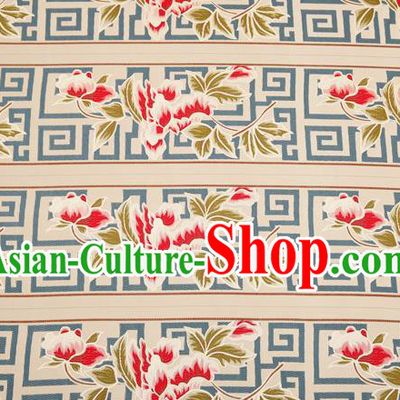 Traditional Chinese Classical Satin Brocade Drapery Embroidery Peony Pattern Design Table Flag Silk Fabric Material