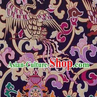 Traditional Chinese Tang Suit Silk Fabric Purple Nanjing Brocade Material Classical Dragons Pattern Design Satin Drapery
