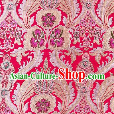 Traditional Chinese Tang Suit Rosy Nanjing Brocade Material Silk Fabric Classical Pattern Design Satin Drapery