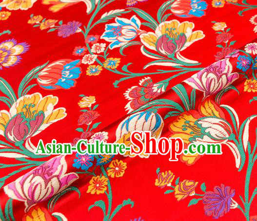 Chinese Traditional Flower Silk Fabric Brocade Embroidered Fabric Dress Material Chinese Traditional Flower Silk Fabric Brocade Embroidered Fabric Dress Material