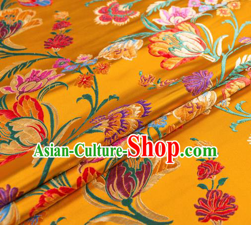 Chinese Traditional Flower Silk Fabric Brocade Embroidered Fabric Dress Material Chinese Traditional Flower Silk Fabric Brocade Embroidered Fabric Dress Material