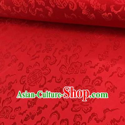 Traditional Chinese Tang Suit Silk Fabric Red Brocade Material Classical Pattern Design Satin Drapery