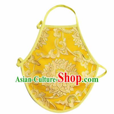 Chinese Classical Brocade Bellyband Traditional Baby Embroidered Lotus Yellow Silk Stomachers for Kids