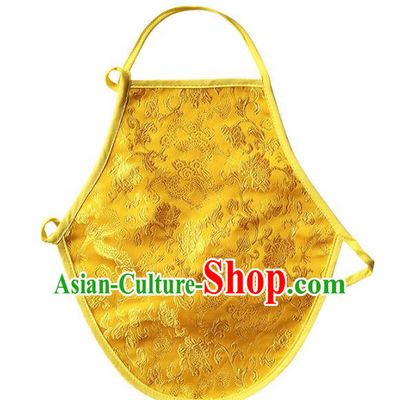 Chinese Classical Brocade Bellyband Traditional Baby Embroidered Yellow Silk Stomachers for Kids