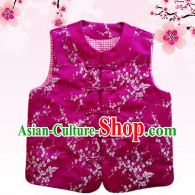 Chinese Classical Brocade Vest Traditional Baby Embroidered Cotton-Padded Waistcoat for Kids