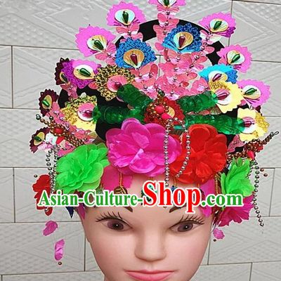 Chinese Traditional Folk Dance Yanko Dance Hair Accessories Peking Opera Headwear for Women