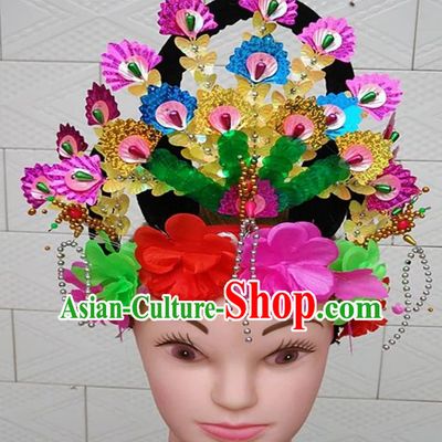 Chinese Traditional Folk Dance Yanko Dance Hair Accessories Peking Opera Peri Headwear for Women