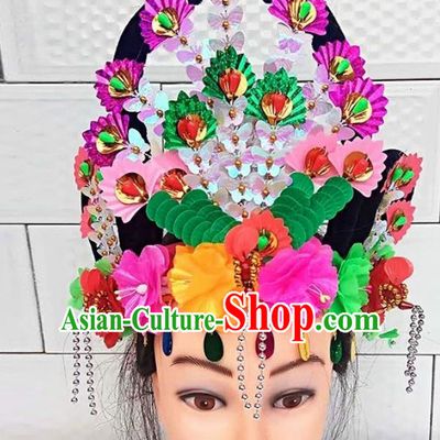 Chinese Traditional Folk Dance Yanko Dance Hair Accessories Peking Opera Princess Headwear for Women
