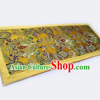 Asian Chinese Traditional Fabric Quilt Brocade Silk Material Classical Dragons Pattern Design Satin Drapery