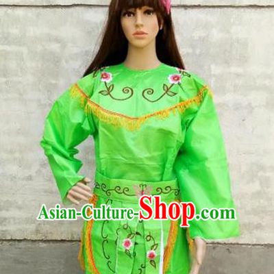 Chinese Traditional Folk Dance Green Costumes Ancient Peking Opera Diva Clothing for Women