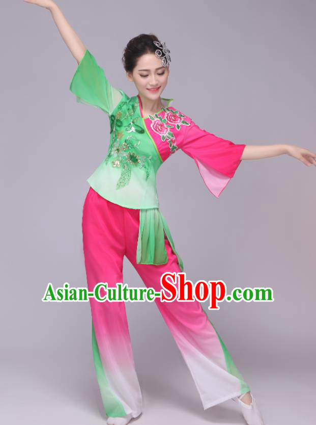 Traditional Chinese Fan Dance Folk Dance Costume Classical Yangko Dance Classical Dance Dress Traditional Chinese Fan Dance Folk Dance Costume Classical Yangko Dance Classical Dance Dress
