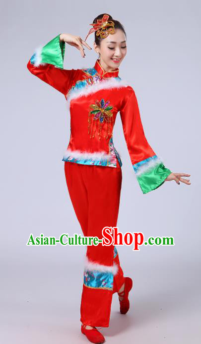 Traditional Chinese Fan Dance Folk Dance Costume Classical Yangko Dance Classical Dance Dress