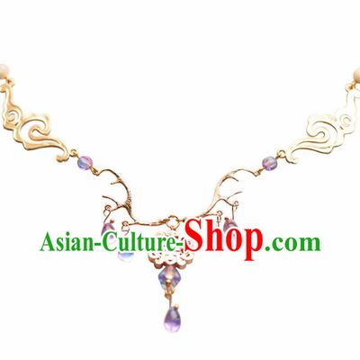 Traditional Chinese Necklace Ancient Handmade Palace Lady Necklet Accessories for Women