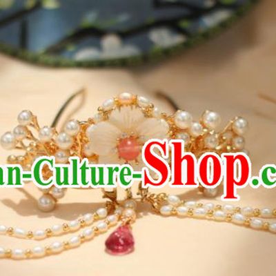 Chinese Traditional Handmade Hair Accessories Ancient Pearls Hair Crown Hairpins Headwear for Women