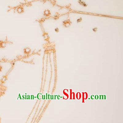 Chinese Traditional Handmade Hair Accessories Ancient Golden Plum Blossom Hairpins for Women