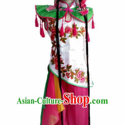 Chinese Ethnic Costumes Traditional Beijing Opera Folk Dance Clothing for Kids