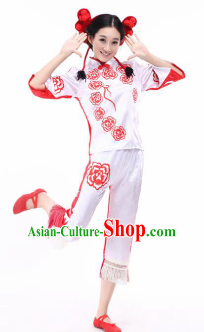 Traditional Chinese Fan Dance Folk Dance Costume Classical Yangko Dance Classical Dance Dress