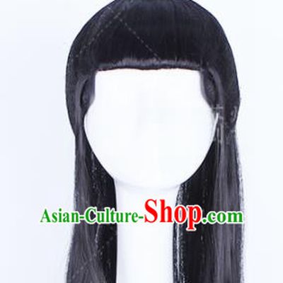 Traditional Chinese Drama Peruke Handmade Wigs Ancient Swordsman Chignon for Men