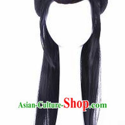 Traditional Chinese Drama Peri Wigs Sheath Ancient Swordswoman Handmade Chignon Hair Accessories for Women