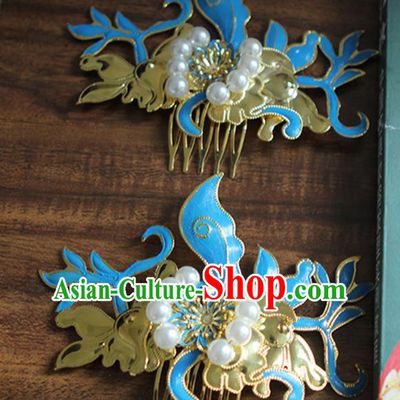 Chinese Traditional Handmade Hairpins Ancient Hanfu Hair Combs Hair Accessories for Women