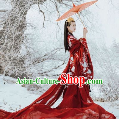 Red Classical Asian Ancient Beauty Han Zhuang Clothing Complete Set