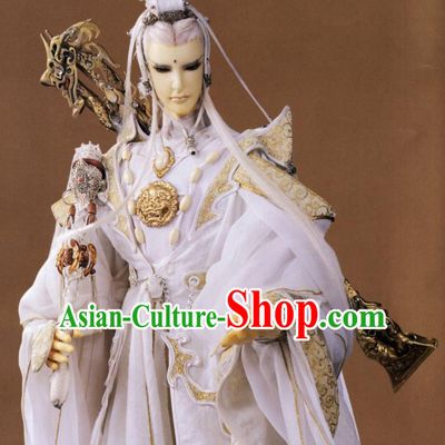 Asian Chinese Cosplay White Costumes Ancient Swordsman Royal Highness Clothing for Men