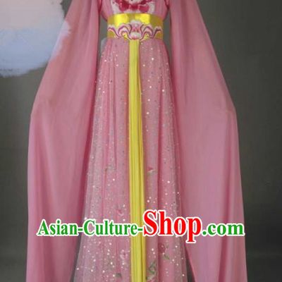 Chinese Traditional Peking Opera Princess Pink Costumes Ancient Fairy Dress for Adults