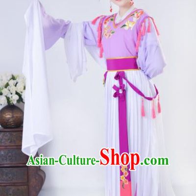 Chinese Traditional Peking Opera Actress Costumes Ancient Young Lady Purple Dress for Adults