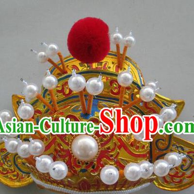Chinese Traditional Peking Opera Takefu Hat Ancient Helmet Headwear for Adults