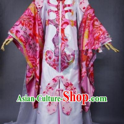 Asian Chinese Cosplay Princess Rosy Costumes Ancient Swordswoman Dress Clothing for Women