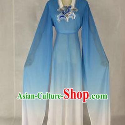 Chinese Traditional Peking Opera Court Maid Costumes Ancient Beijing Opera Diva Blue Dress for Adults