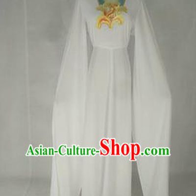 Chinese Traditional Peking Opera Court Maid Costumes Ancient Beijing Opera Diva White Dress for Adults