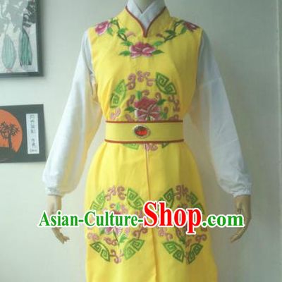 Chinese Traditional Peking Opera Niche Costumes Yellow Vest for Adults