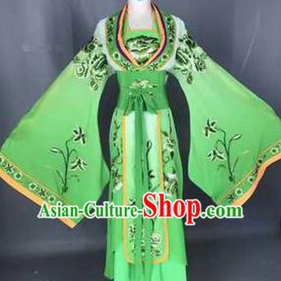 Chinese Traditional Peking Opera Actress Costumes Ancient Palace Princess Green Dress for Adults