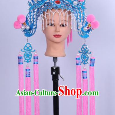 Chinese Traditional Peking Opera Court Maid Hat Ancient Palace Lady Helmet for Adults