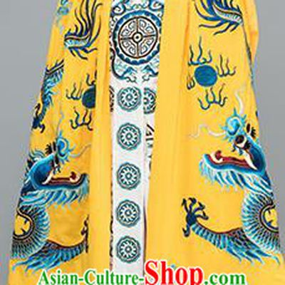 Chinese Traditional Peking Opera Takefu Costume Ancient Changing Faces Yellow Cloak for Adults